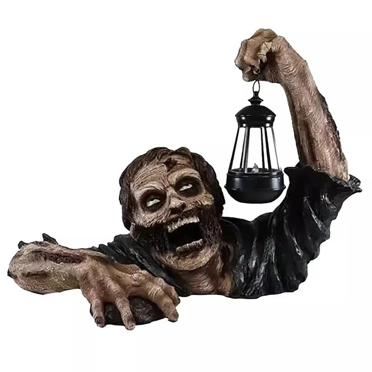 Halloween zumbi lanterna resina artesanato horror atmosfera decoração escultura interior ao ar livre pátio barra casa assombrada decoração prop - Kasa & Pet
