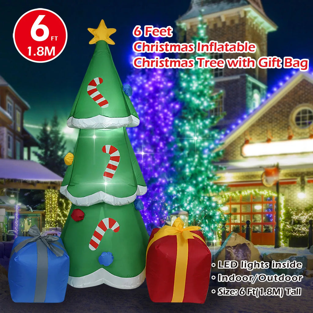Decorações infláveis de natal-ramo boneco de neve, papai noel, homem de gengibre, saco de presente boneco de neve luz led decorações de gramado