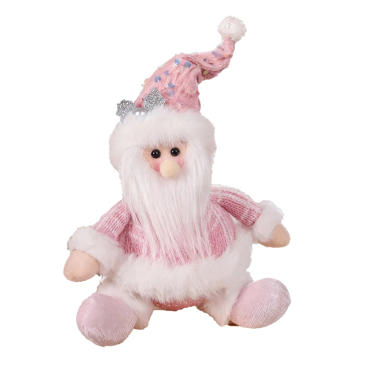 Decorações de Natal – Pingente de boneca de desenho animado com lantejoulas sentadas, rena rosa, boneco de neve e papai noel, adereços de cena de festa de Natal