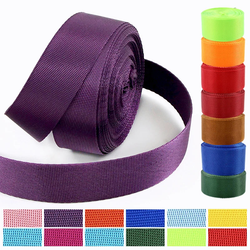 Fita de Nylon de 5M 20/25/32/38/50mm para Alça de Mochila, Coleira de Pet, Cinto de Segurança, Fita Decorativa