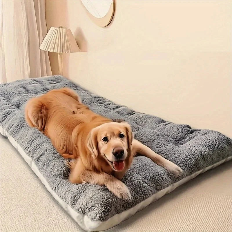 Grande cama de pelúcia para cães, sofá engrossado, super macio, poliéster, tapete para animais de estimação, caixa para cães pequenos, médios e grandes