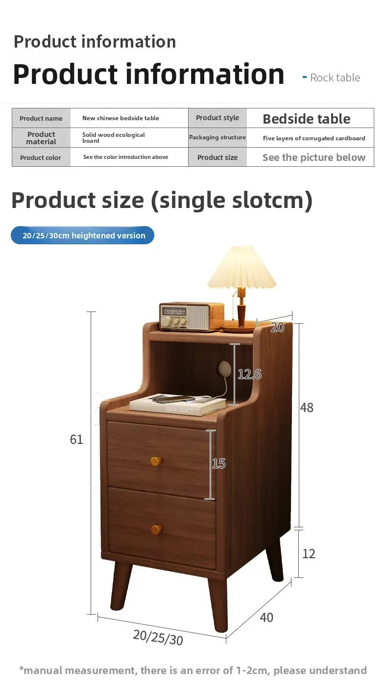 Mesa de Cabeceira Multifuncional para Casa, Armário Estreito de Armazenamento para Quarto Pequeno, Armário de Cabeceira