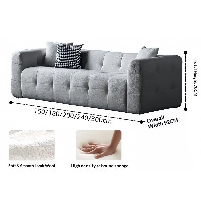 Any Size Custom Compressed Fabric Sofa Hand Tufted Design Integrated Sponge Roll Pack Shipping Multiple Color Living Room Bedroo