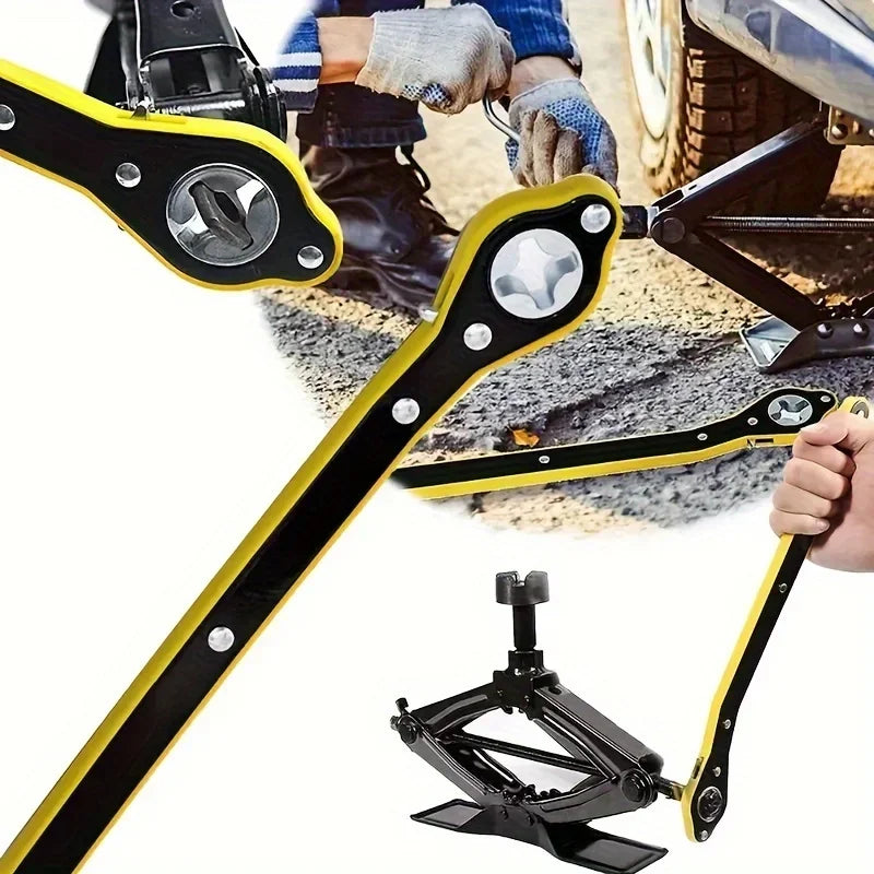 Carro de poupança de trabalho jack chave de catraca tesoura jack garagem pneu roda lug chave lidar com chave de poupança de trabalho ferramenta de reparo do carro