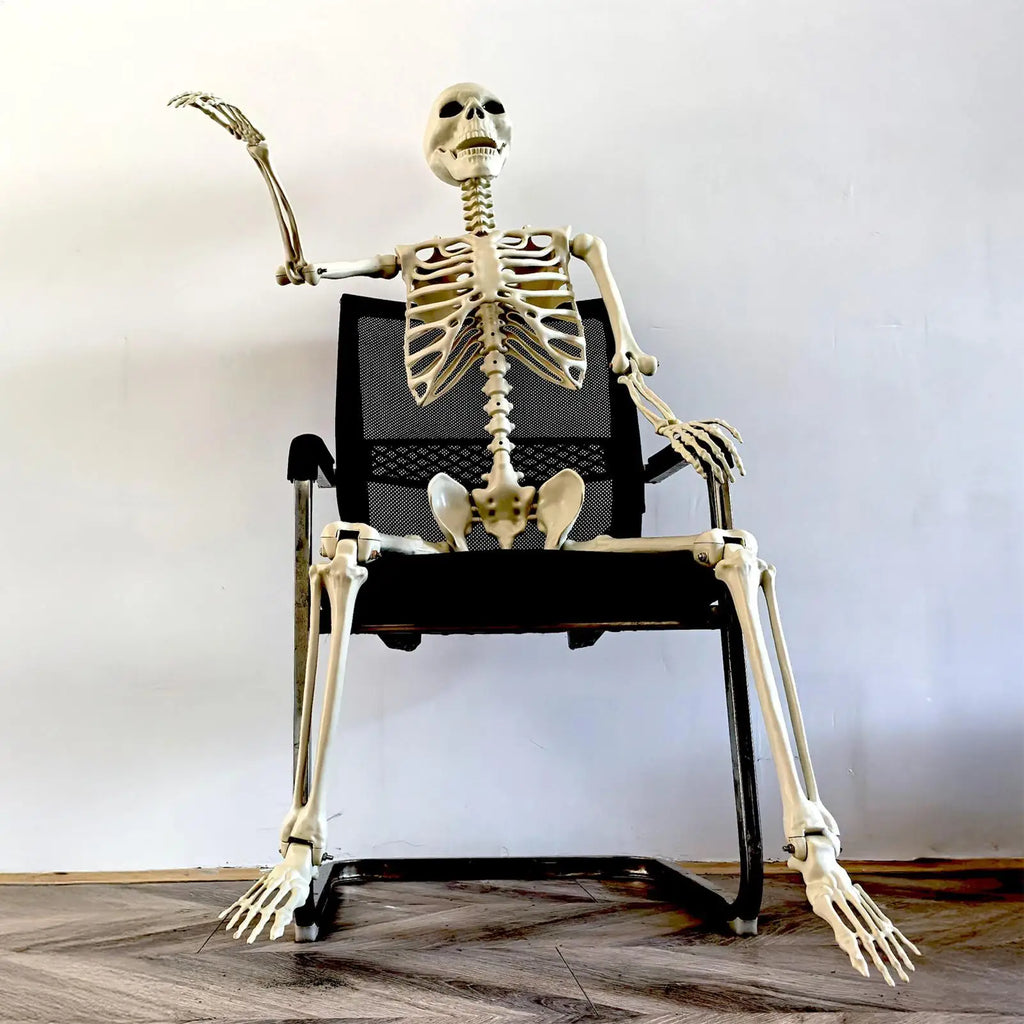 1 peça de esqueleto em forma humana para o Halloween, adereços decorativos para casa assombrada, quarto, varanda, decoração de festa, suprimentos para DIY.