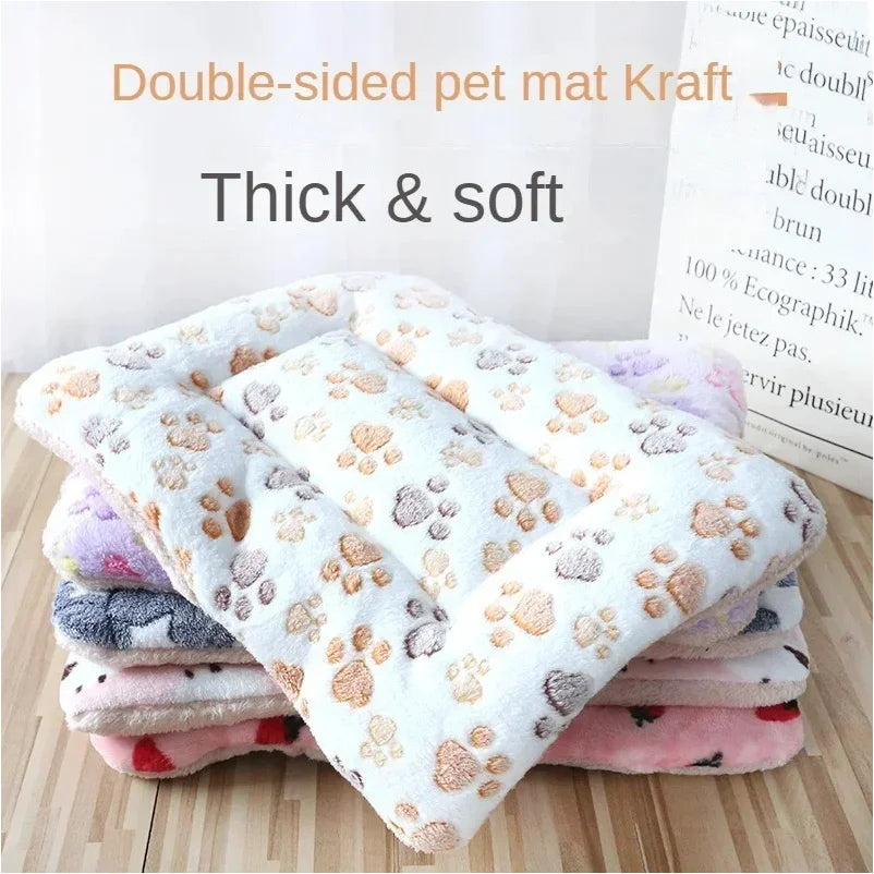Dupla face pet esteira esteiras de pelúcia curta cama de dormir para gatos cães pequenos bonito almofada para animais de estimação cobertor quente gatinho almofada gato sofá cama