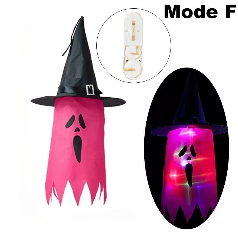Lanternas de Chapéu de Bruxa Brilhantes para Halloween, Decoração Suspensa para Jardim, Varanda, Quarto, Ambientes Internos e Externos, Adereços para Festas de Feriado - Kasa & Pet
