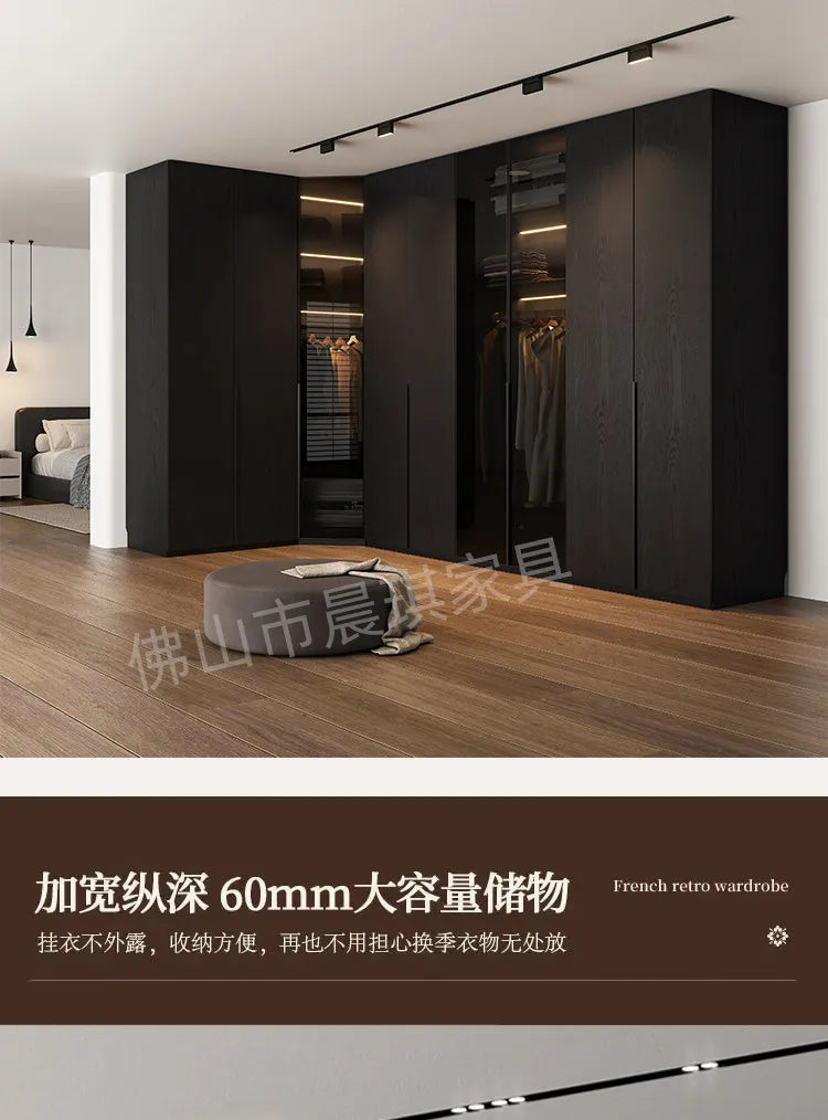 Guarda-roupas de Luxo que Economizam Espaço, com Vidro Canelado, Sistema de Estruturas Organizadoras, Guarda-roupa Solteiro, Móveis para Quarto