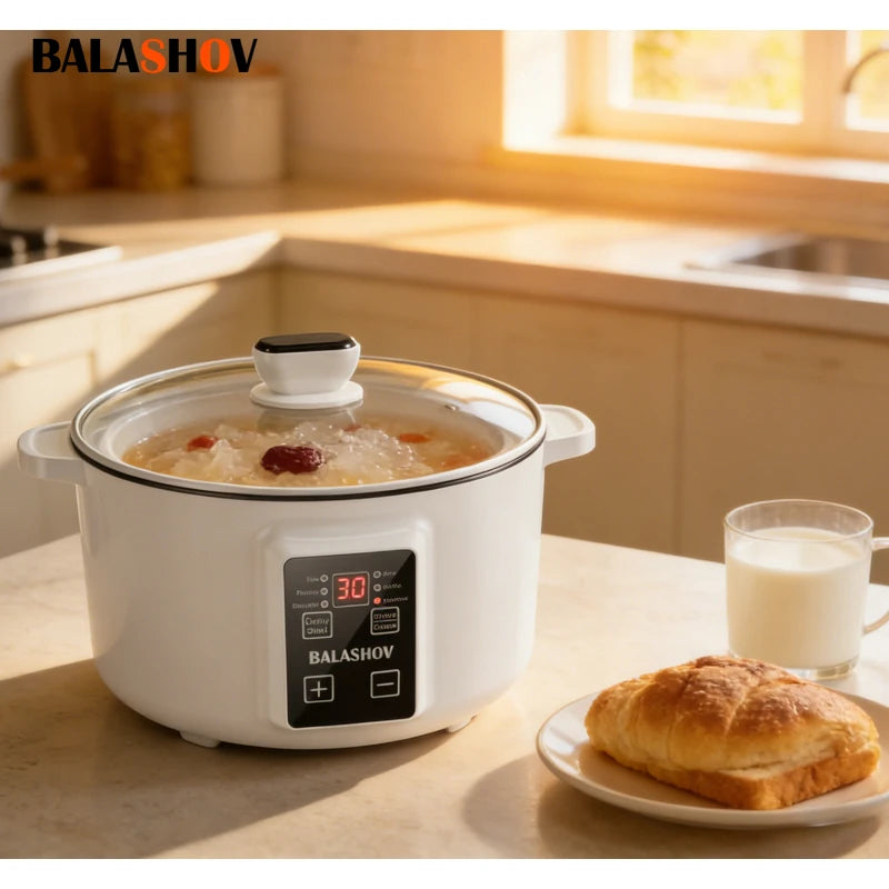 Panela Elétrica Multifuncional 3.5L 220V para Uso Doméstico, Panela Antiaderente, Panela de Arroz Inteligente, Eletrodoméstico Portátil