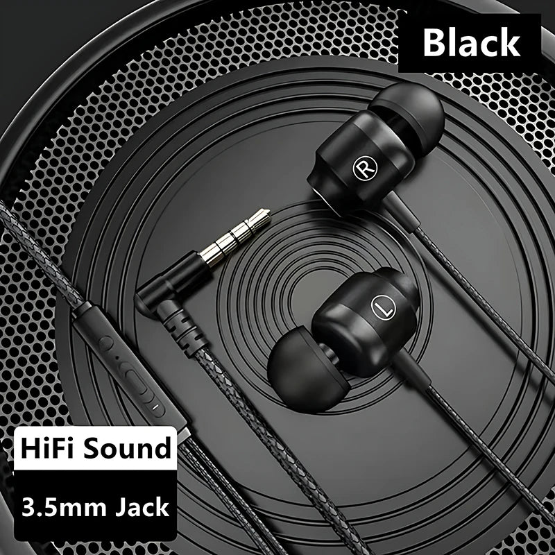 9D HIFI Heavy Bass Game Earphones 3.5MM AUX/Type-C 90° L Elbow Metal Magnetic Music Earbuds With Mic In-Ear Headsets For Android