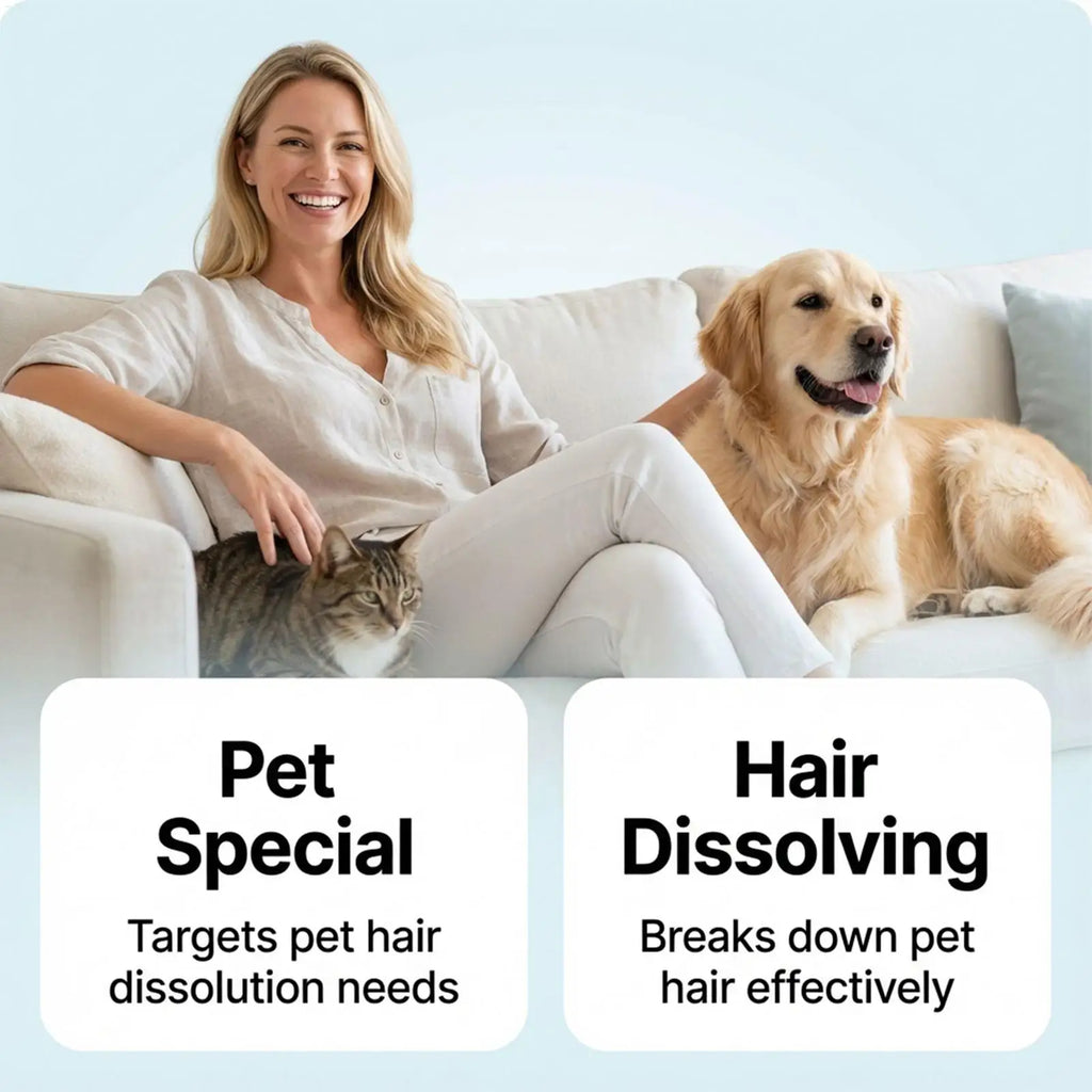 Removedor de Pelos de Animais para Lavagem 100g Aditivo Detergente para Máquina de Lavar Roupas, Carpete, Roupa de Cama, Tecido e Toalha