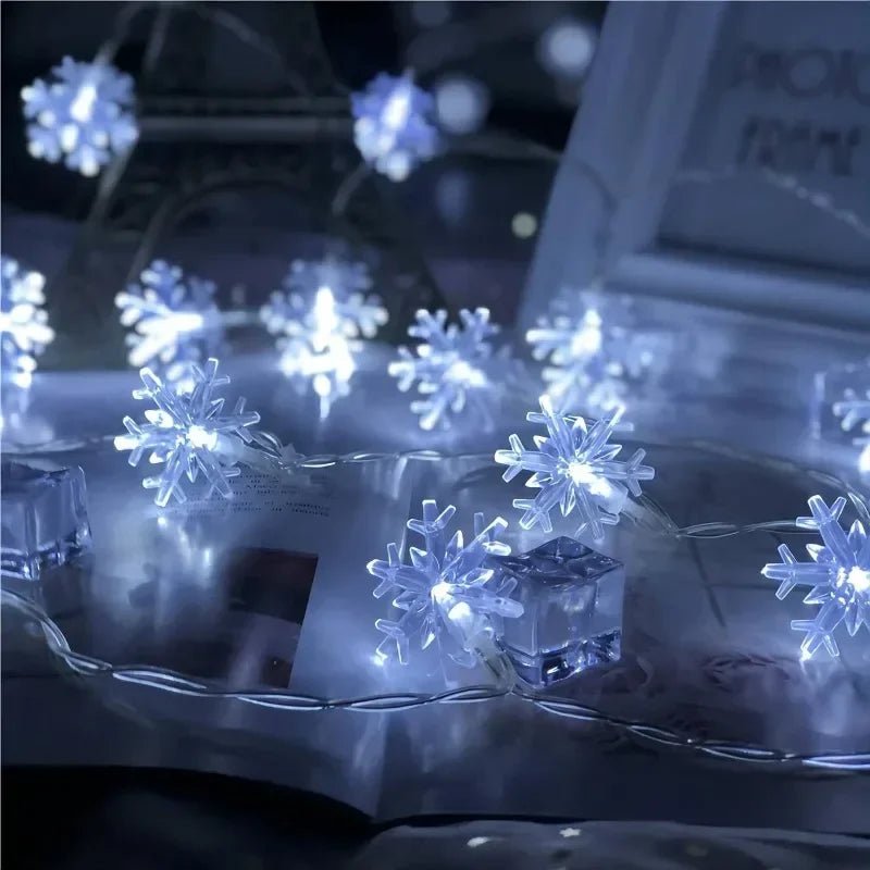 10/20/40leds natal luz de fadas corda usb/bateria alimentado árvore de natal feriado decoração de ano novo floco de neve luz corda