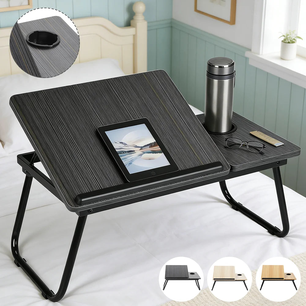 Mesa dobrável portátil para computador, mesa dobrável com ajuste de altura de 5 níveis para sofá e cama, dormitório, mesa de estudo em casa