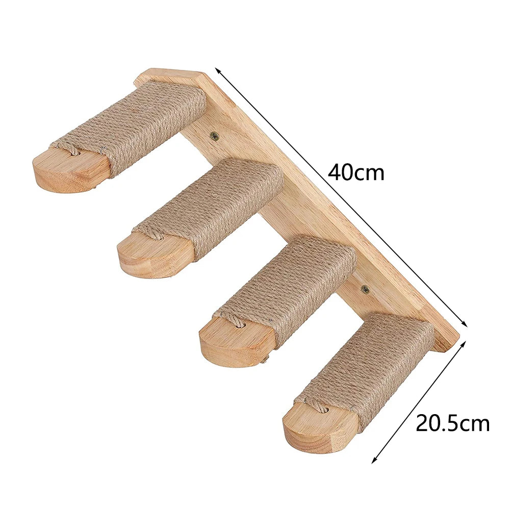 Pós de arranhar para gatos montado na parede, móveis de parede, árvore de madeira para gatos grandes, colunas mais grossas para multi-funções