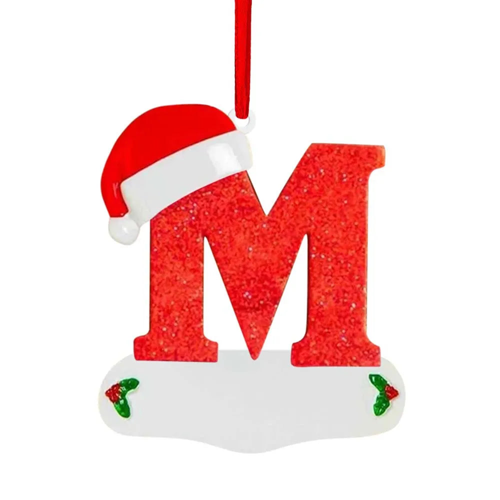 Personalize Decoração De Natal, 26 Letras, Pingente para Árvore De Natal Decor,DIY Nome Ornamento
