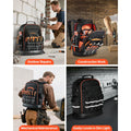 "64 Pocket Heavy Duty Tool Backpack with Laptop Compartment & Molded Base-Rubber Logo"