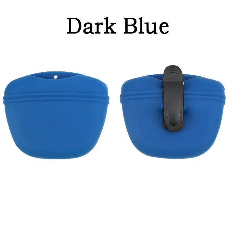 Saco de silicone para tratamento de cães, saco portátil para treinamento de cães, alimentador ao ar livre, bolsa para lanche de cachorro, saco de armazenamento de recompensa de alimentos, suprimentos para animais de estima