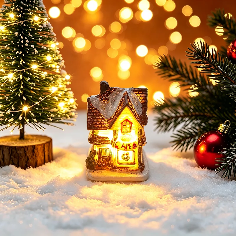 Casa de natal decorações de luz para casa ornamentos crianças presente natal ano novo 2025 navidad decoração quarto luz da noite com bateria