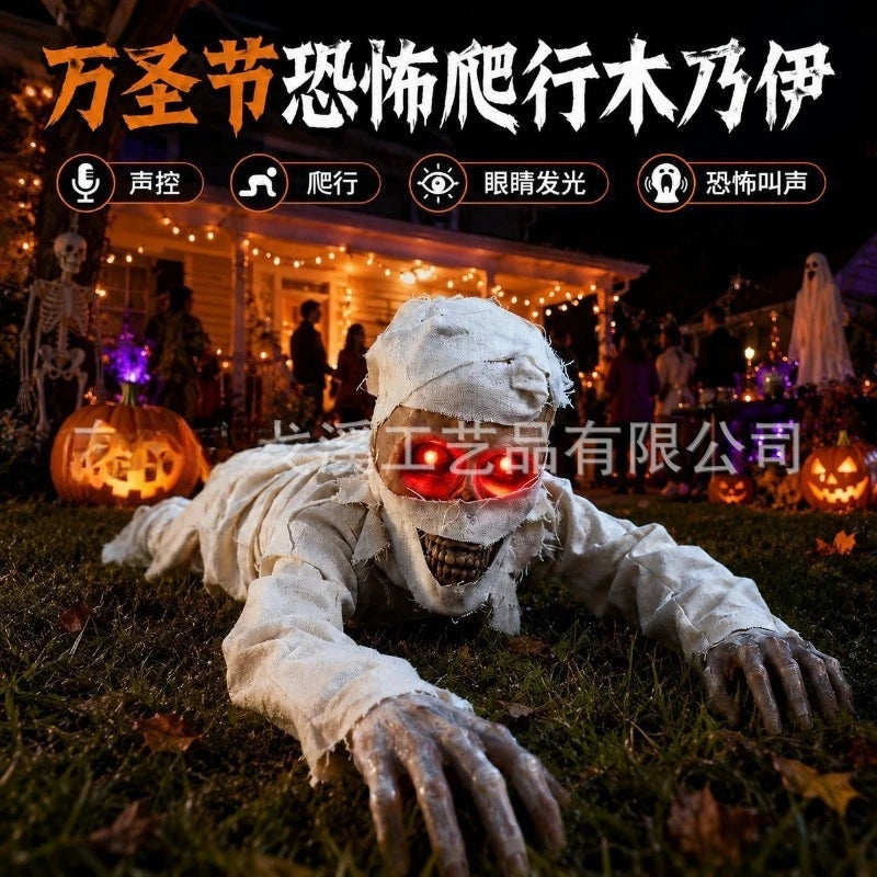 Novos Adereços Elétricos de Halloween: Fantasmas Rastejantes, Brinquedos, Enfeites, Adereços de Terror, Lanternas de Abóbora