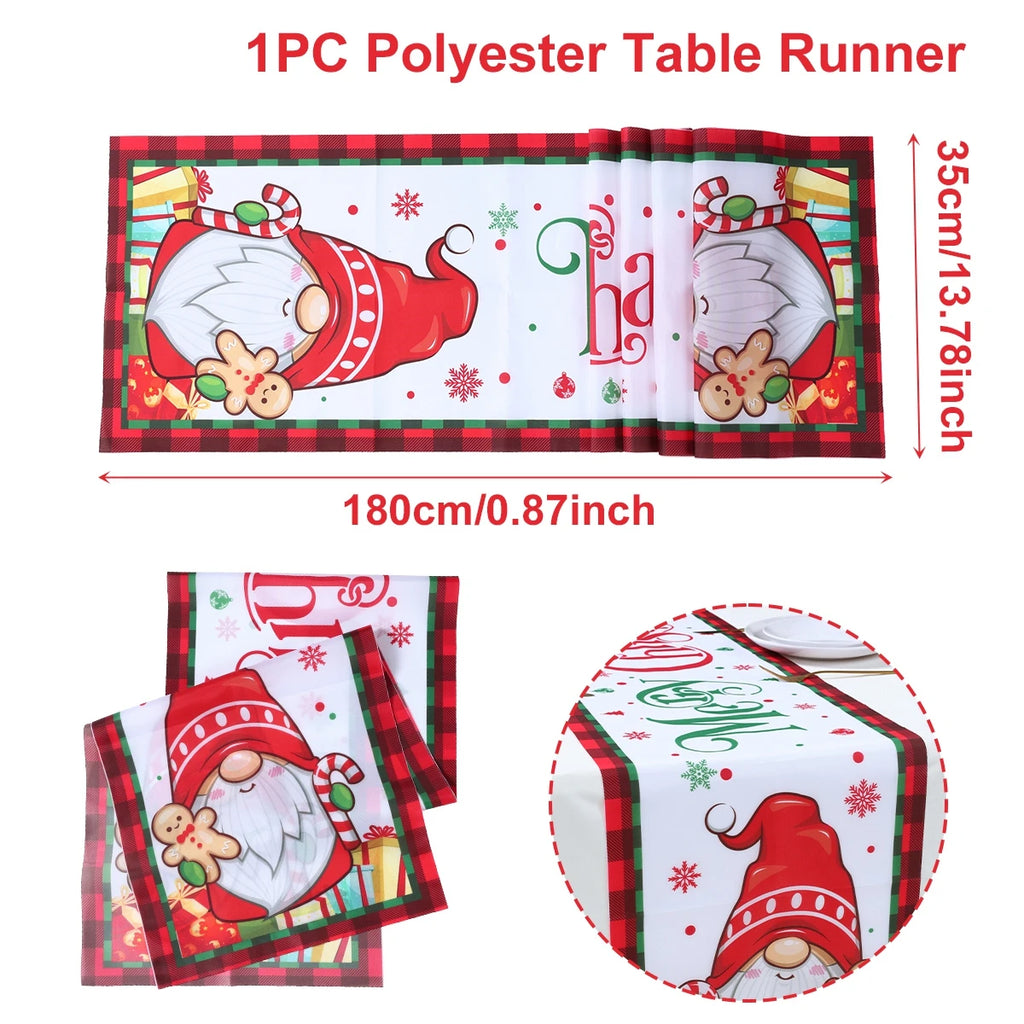 Natal papai noel corredor de mesa navidad natal noel árvore boneco de neve bandeira de mesa feliz natal decoração para casa 2025 ano novo 2026