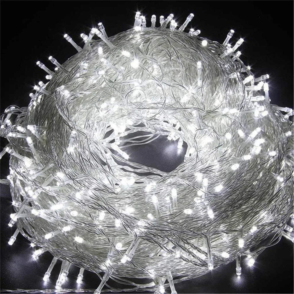 Luzes de natal 5m 10m 20m 30m 50m 100m led string luz de fadas 8 modos luzes de natal para pátio festa de casamento luzes do feriado