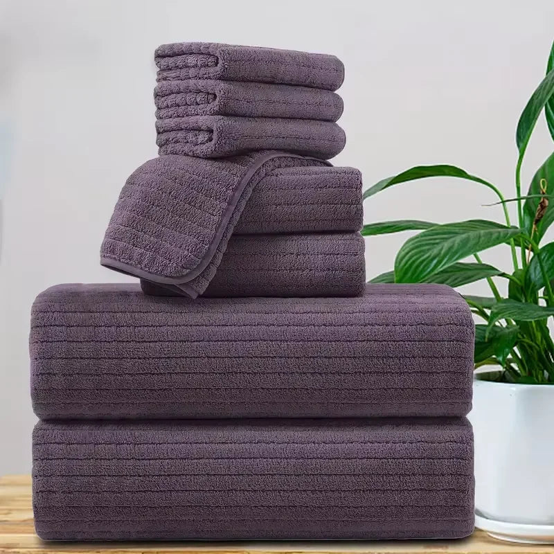 Conjunto de Toalhas de Banho com 8 Peças - 4 Toalhas Faciais + 2 Toalhas de Mão + 2 Toalhas de Banho - Toalhas Absorventes de Secagem Rápida e Macias para o Banheiro Kasa & Pet