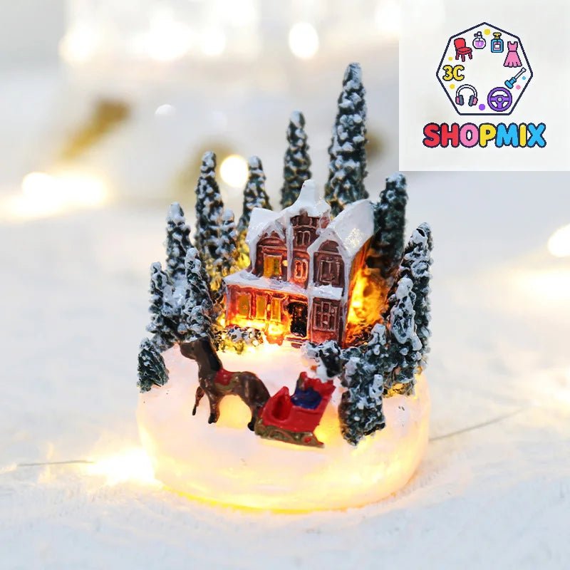Natal led luz ornamentos santa castelo neve casa luminosa artesanato 2024 ano novo presente do miúdo festa de natal decoração casa