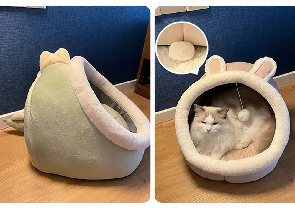 Cama para Gatos A1 Deep Sleep, Cama para Animais de Estimação com Desenho Animado, Dobrável, Removível e Lavável, Cama para Dormir para Cães Pequenos, Tapete, Bolsa, Caverna, Cama para Gatos