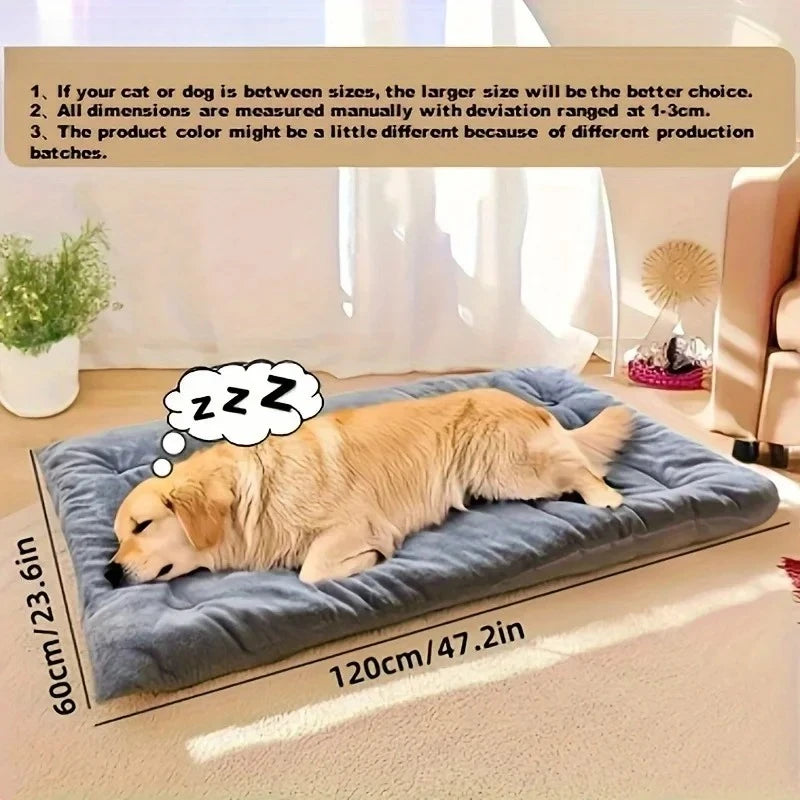 Grande cama de pelúcia para cães, sofá engrossado, super macio, poliéster, tapete para animais de estimação, caixa para cães pequenos, médios e grandes