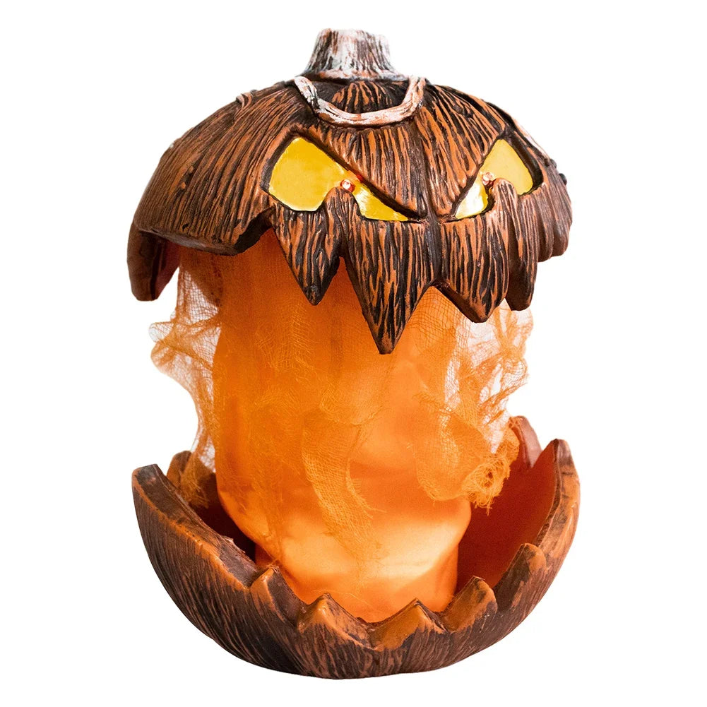 Decoração Animada de Abóbora de Halloween, Ativada por Som, Fala e se Move, Cria uma Atmosfera Assustadora para Decoração de Festa de Halloween