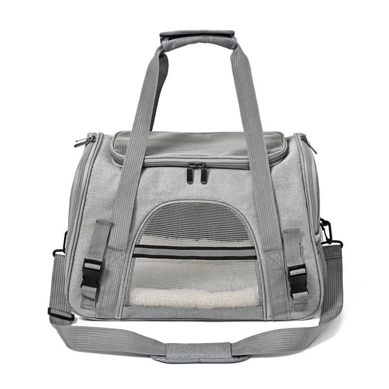 Portadores de animais de estimação mochila portátil respirável dobrável bolsa de ombro gato cão portador sacos de viagem de saída animais de estimação bolsa de transporte.