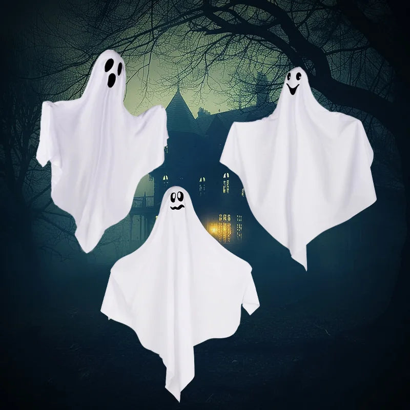 Ornamento de Fantasma Branco de Halloween com Várias Expressões, Decoração Suspensa para Interiores e Exteriores, Adereços de Palco para o Festival dos Fantasmas