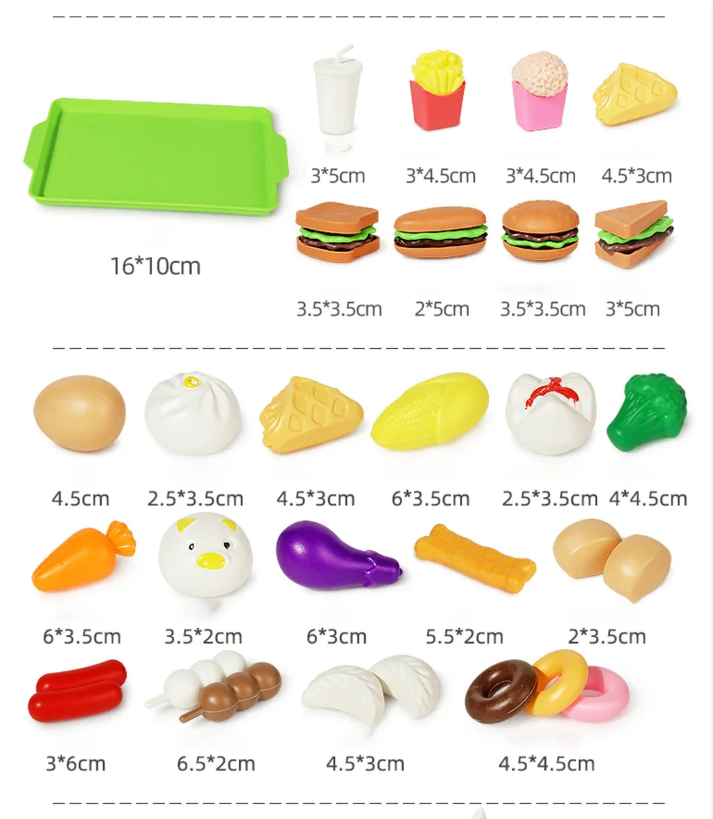 Conjunto de brinquedos de cozinha para crianças menina cozinhar bebê corte frutas cozinhar utensílios de cozinha simulação educação fingir jogar