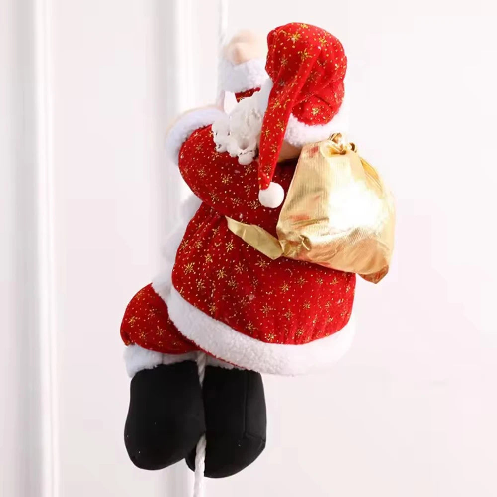 Feliz natal pendurado papai noel escalada corda boneca pingente árvore de natal ornamento decorações de natal