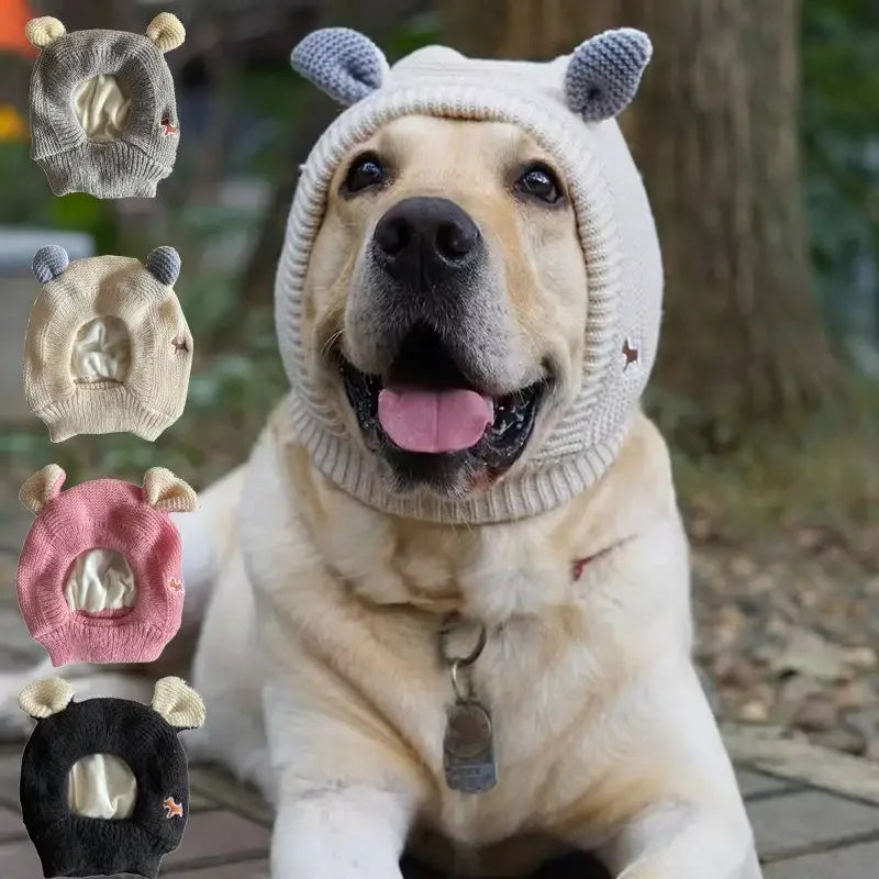 Chapéu de inverno aconchegante para animais de estimação, proteção para os ouvidos, chapéu quente para cães médios e grandes, ideal para caminhadas ao ar livre, clima frio, fantasia de férias