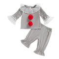 Conjunto de calças infantis Pudcoco para meninas, camiseta de manga comprida com gola redonda e calças, roupas de Halloween 0-6T