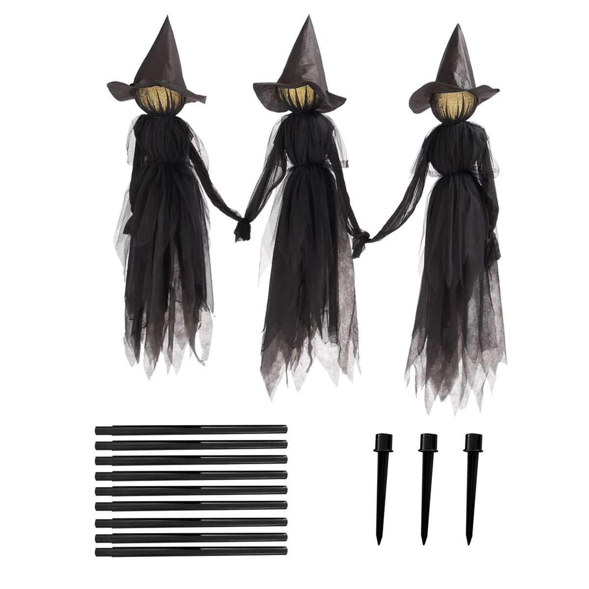 Decoração de festa de halloween de terror, casas assombradas, porta ao ar livre, pano preto assustador, gaze assustadora, adereços góticos - Kasa & Pet