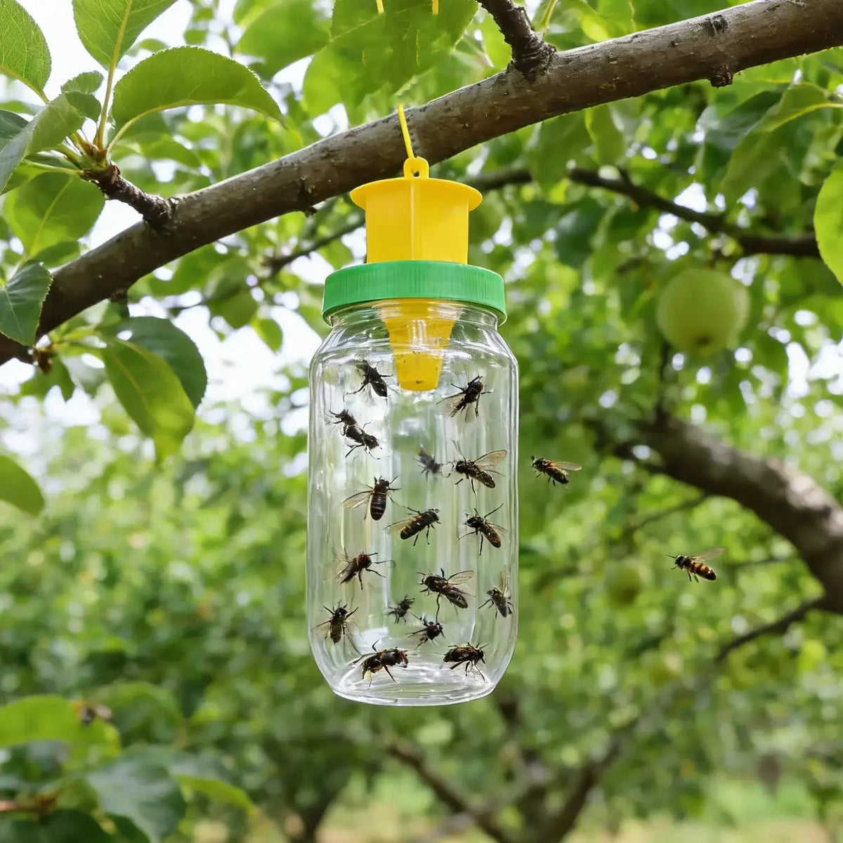 Armadilha para Moscas de 800ml em Garrafa PET com Funil para Controle Eficaz de Moscas, Tampa de PP, Isca Atrativa Natural