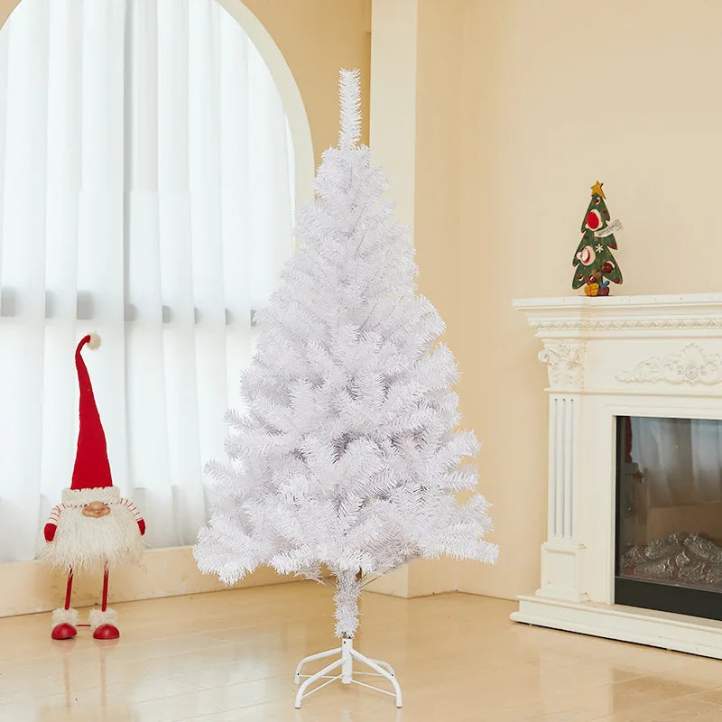 Árvore de Natal artificial branca, em PVC, para decoração de festas, casamentos e eventos, com suporte de metal