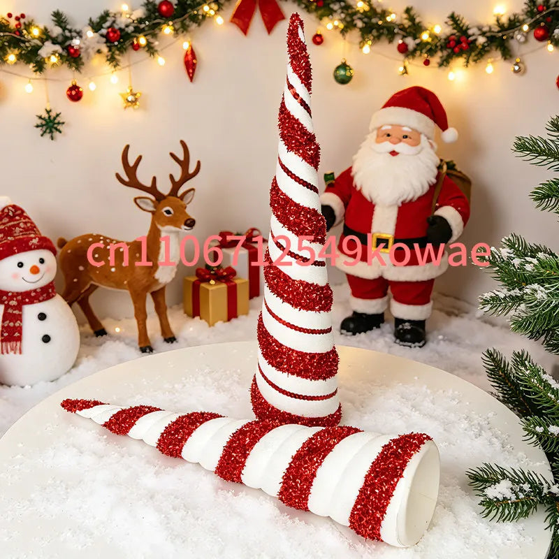 Decorações de Natal: Torre de Árvore Cônica, Decoração de Mesa em Plástico em Forma de V, Decoração de Vitrine para Cafeteria