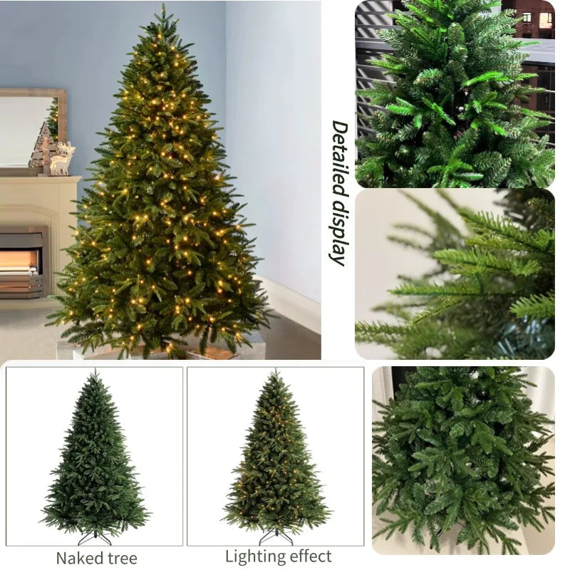 Árvore de Natal artificial, feita de PE com mistura de materiais e iluminação LED, árvore de Natal de alta qualidade, 1,2 m, decorações para o Natal e Ano Novo.