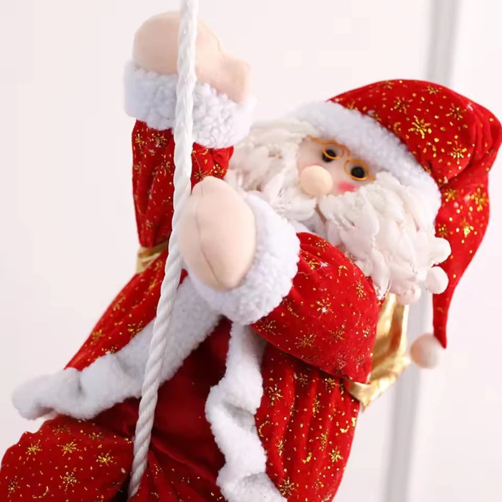 Feliz natal pendurado papai noel escalada corda boneca pingente árvore de natal ornamento decorações de natal
