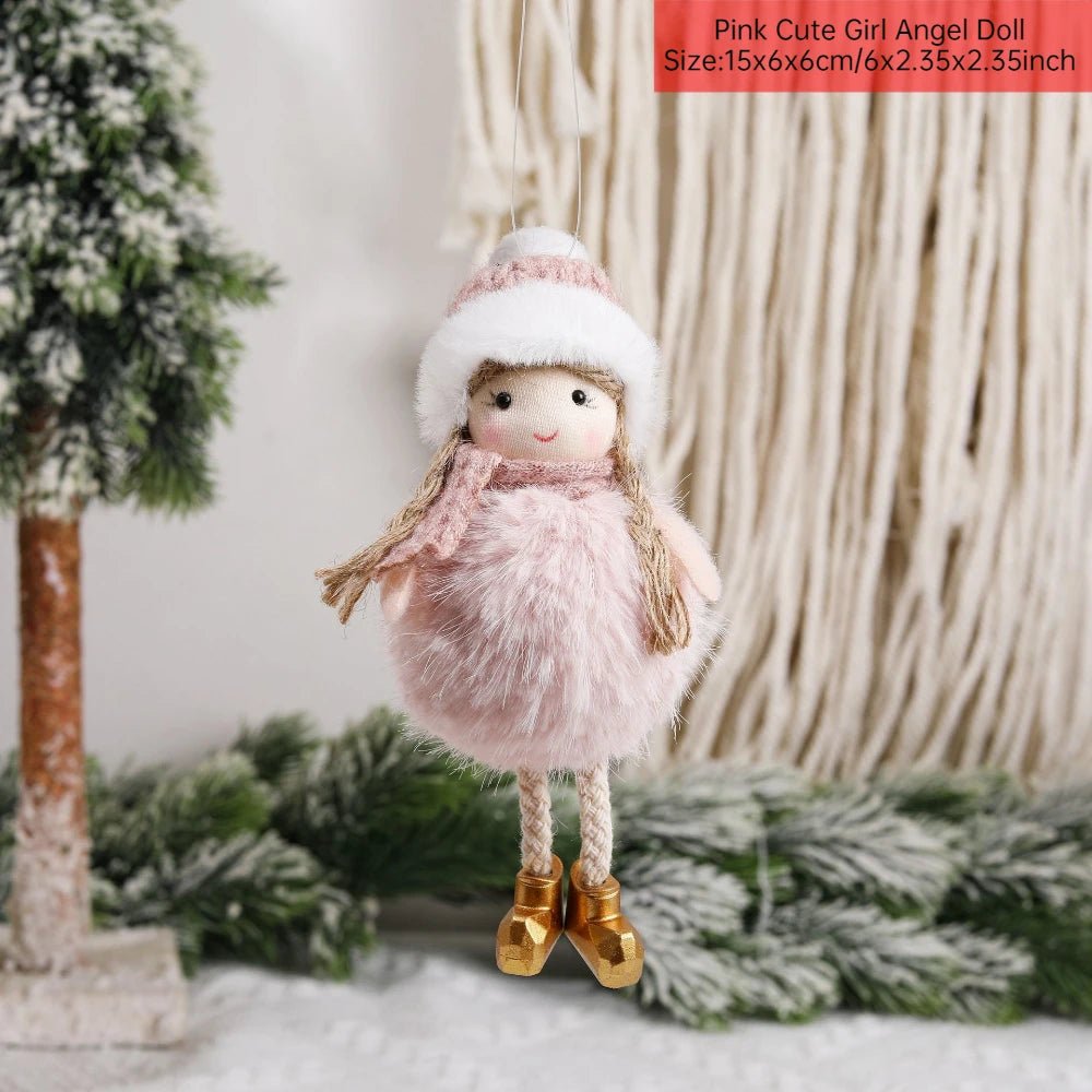 Ano novo 2024 natal anjo bonecas árvore de natal pingente ornamentos navidad 2022 decoração de natal para casa presentes natal noel deco