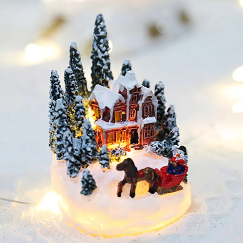Natal led luz ornamentos santa castelo neve casa luminosa artesanato 2025 ano novo presente do miúdo festa de natal decoração casa