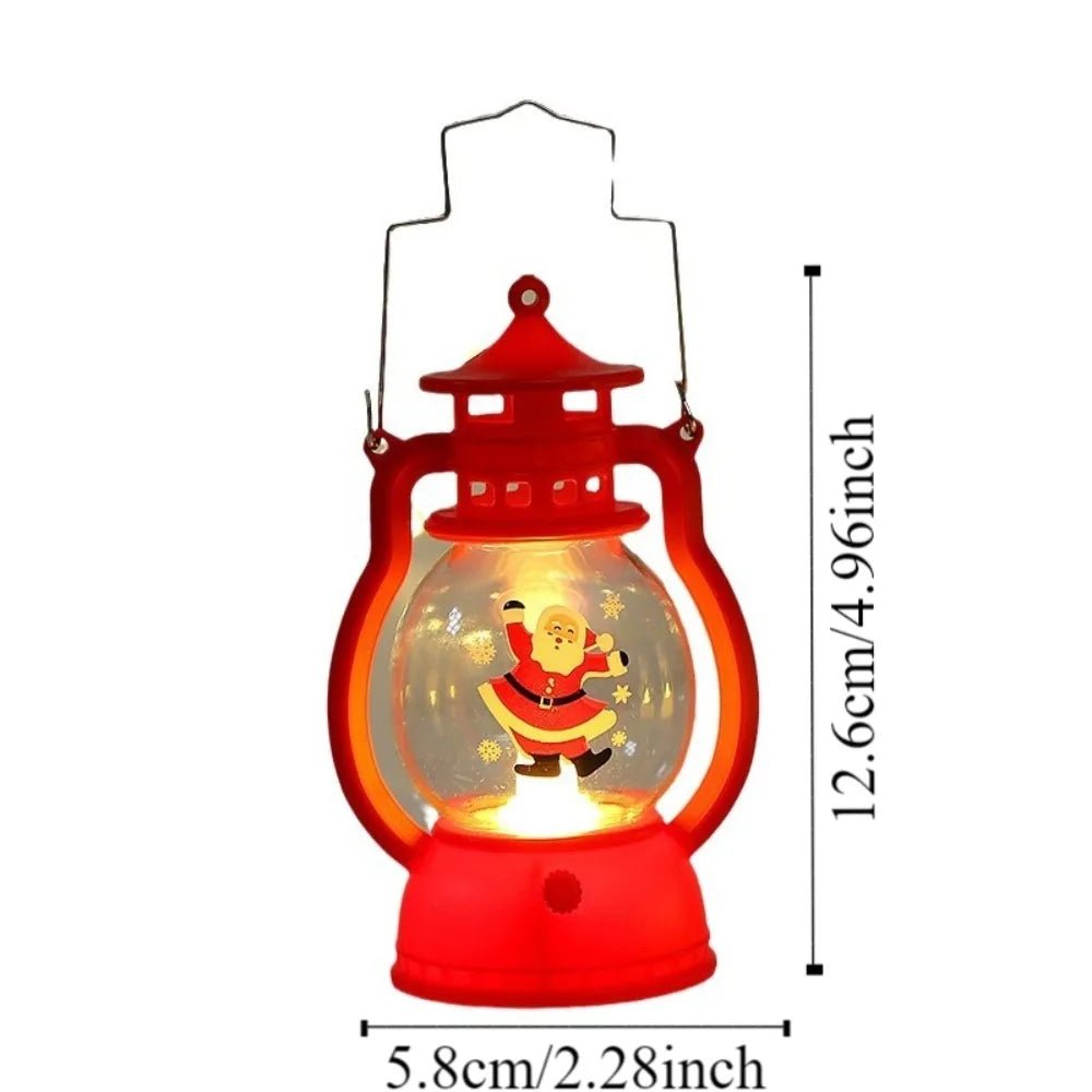 Lanterna de Natal com Luzes LED, Decoração Portátil do Papai Noel, Lâmpada a Óleo, Ornamentos de Mesa, Luz de Cavalo Brilhante, Presentes de Natal