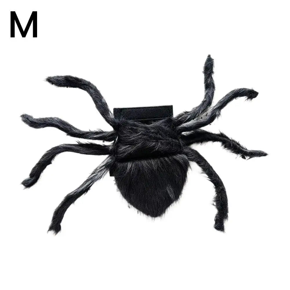 Fantasia de aranha para animais de estimação no Halloween, roupas engraçadas e realistas com pelúcia para cães e gatos, fantasia de cosplay para peito e costas, roupa de festa para cães de porte pequeno e médio