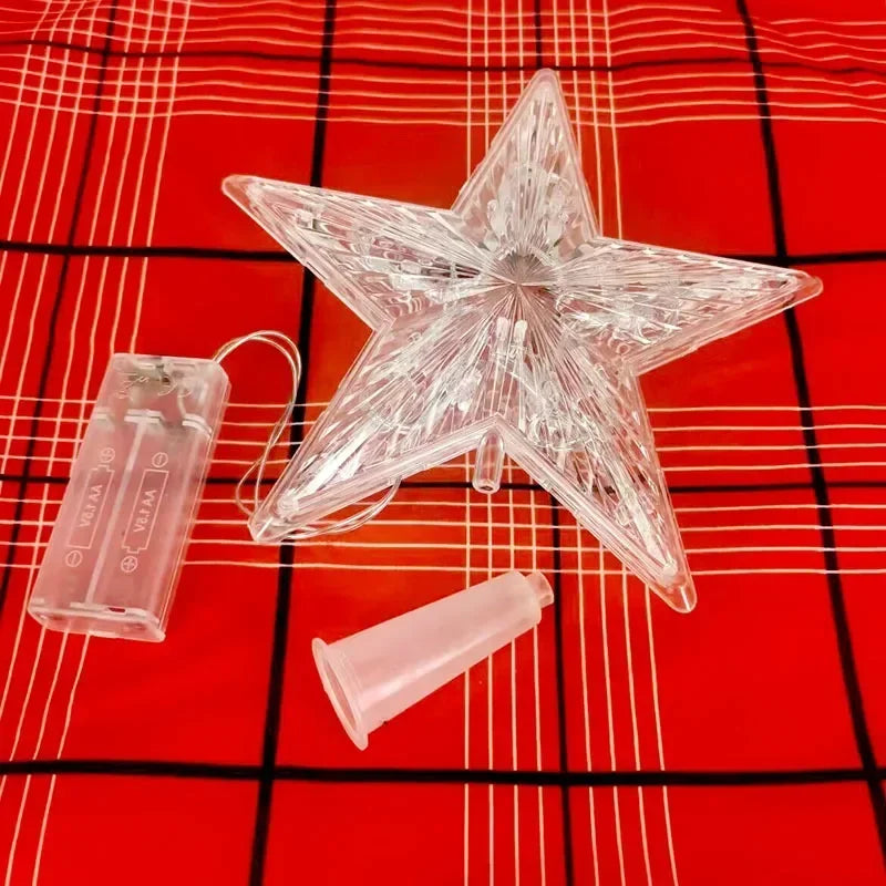 Estrela de Natal com Luz LED e Guirlanda Operada a Bateria para Decoração de Ambientes, Festas de Casamento e Lâmpada para Árvore de Natal Externa