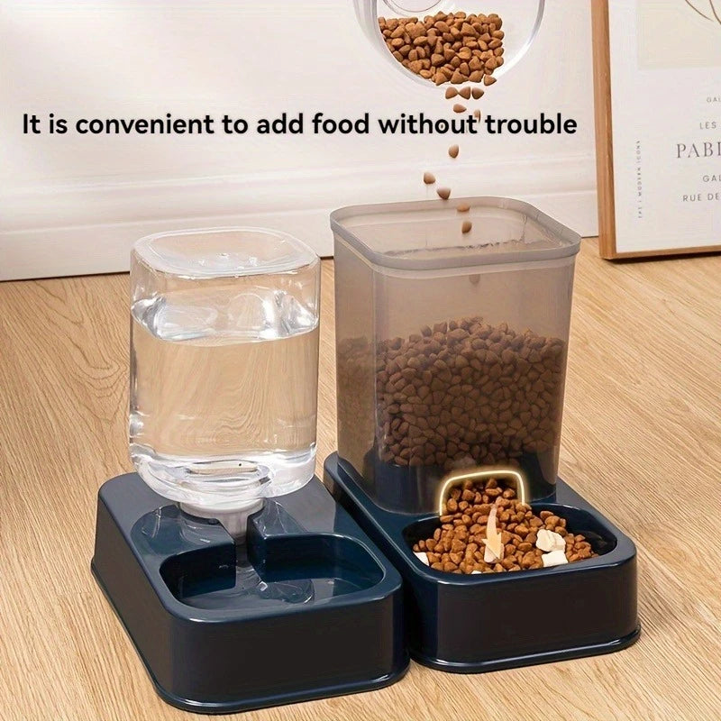 Comedouro e Bebedouro Automático para Gatos e Cães - Conjunto de Tigela para Ração e Bebedouro, Controle Inteligente de Porções para Gatos e Cães, Sem Bateria