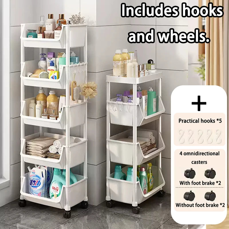 Organizador de cozinha rack de armazenamento móvel lanche brinquedo carrinho mesa lateral livro prateleira rack rodas