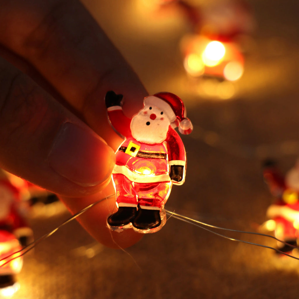 Papai noel natal led luz corda feliz natal decoração para casa 2025 enfeites de árvore de natal navidad presentes de natal ano novo